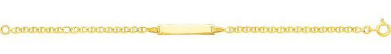 Bracelet identité bébé or jaune 18 carats avec barrette